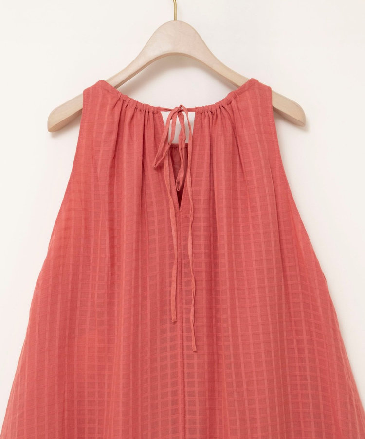 【WALANCE/ワランス】natural dye sheer cotton check gather dress