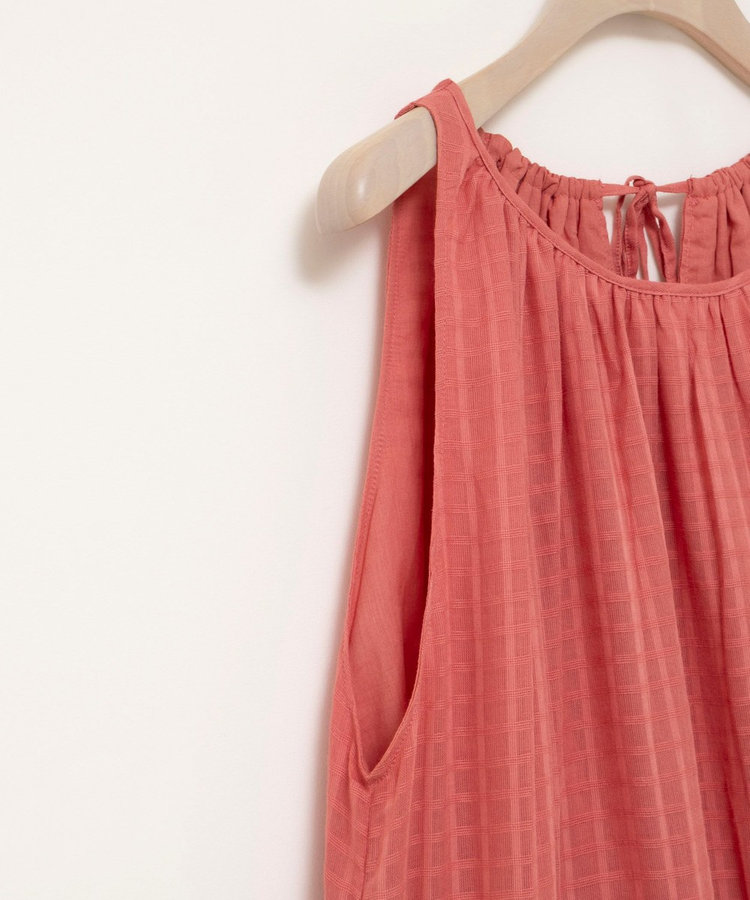 【WALANCE/ワランス】natural dye sheer cotton check gather dress