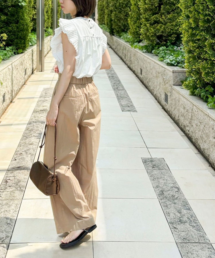 【一部WEB限定サイズ】《撥水》ウォッシャブル撥水ワイドラップパンツ