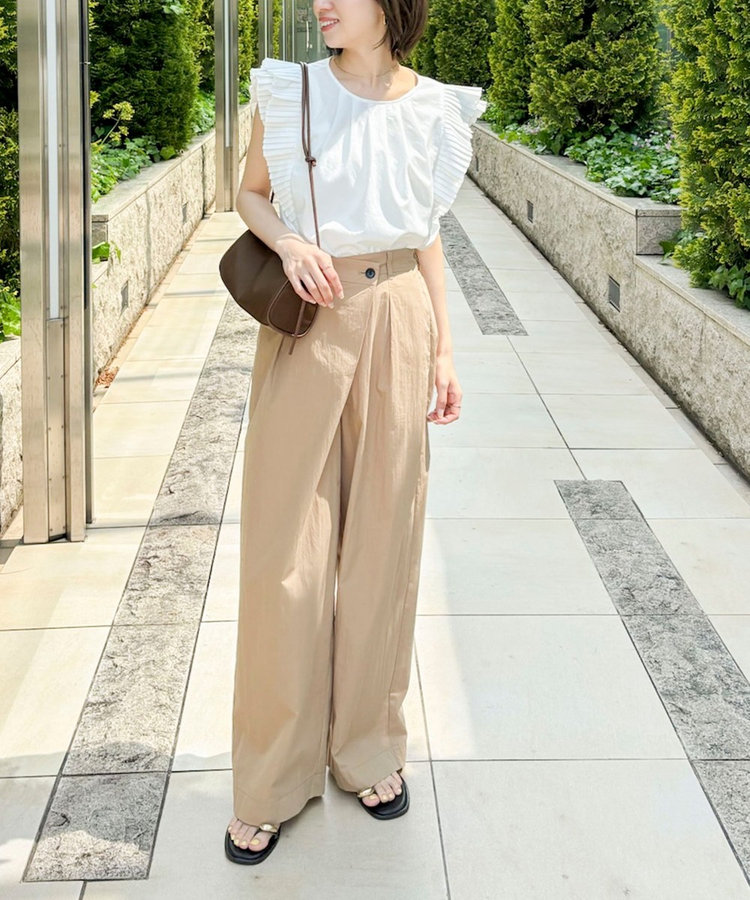 【一部WEB限定サイズ】《撥水》ウォッシャブル撥水ワイドラップパンツ
