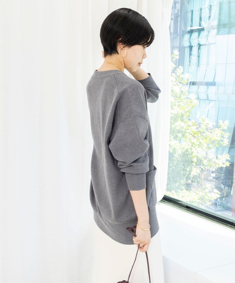 【WEB限定】《手洗い可能》総針ビックVネックカーディガン
