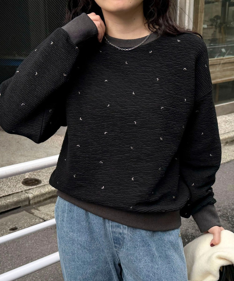 大人気リバイバル】ハート刺繍コンパクトスウェットプルオーバー（5