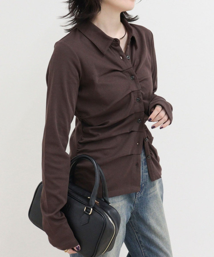 ［FREDY＆GLOSTER限定 TIME SALE！］フロントタックシャツカーディガン