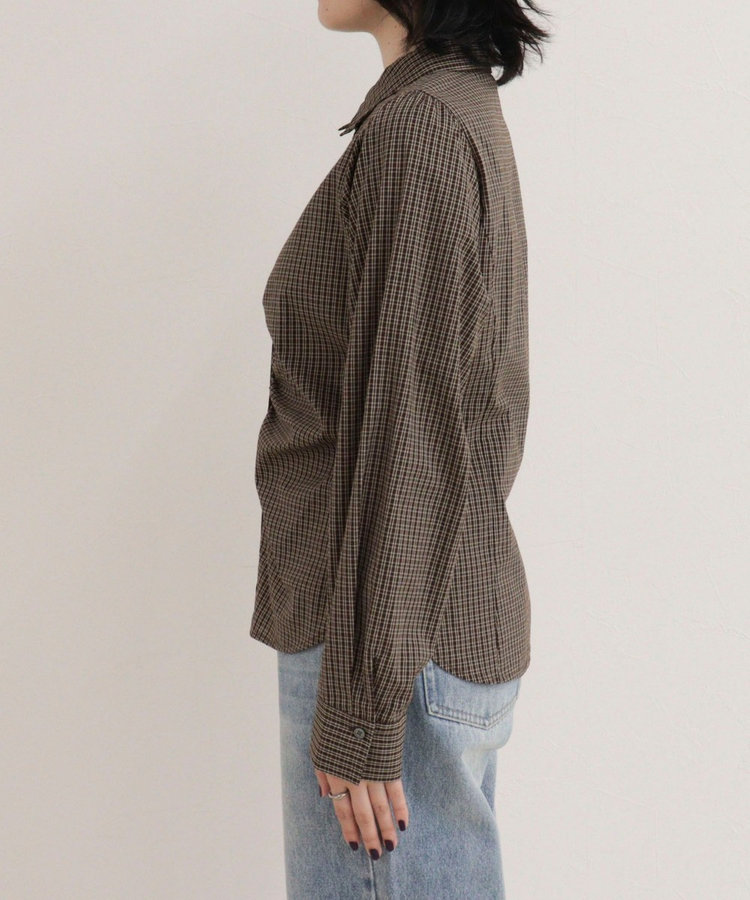 【WEB限定カラーあり】フロントギャザーコンパクトシャツ