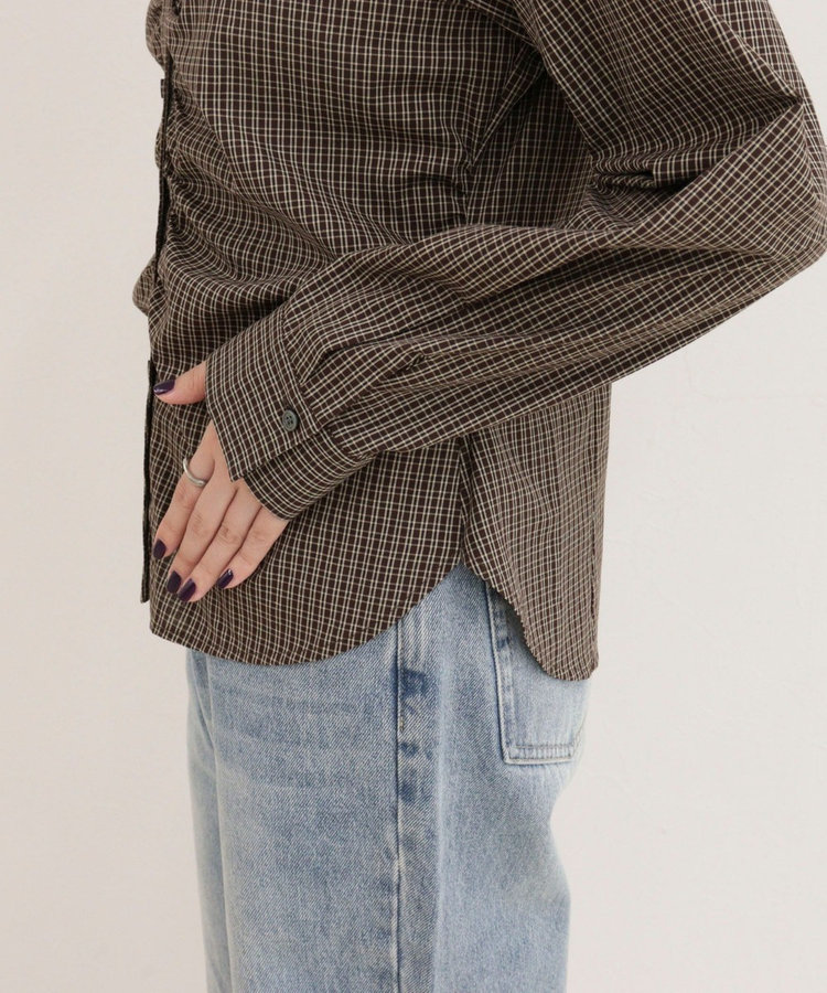 【WEB限定カラーあり】フロントギャザーコンパクトシャツ