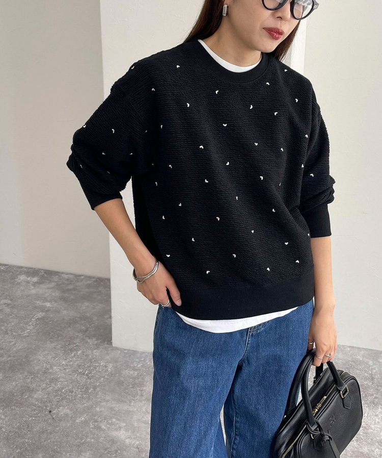 ハート刺繍スウェットプルオーバー（4-0337-6-23-005）｜fredy