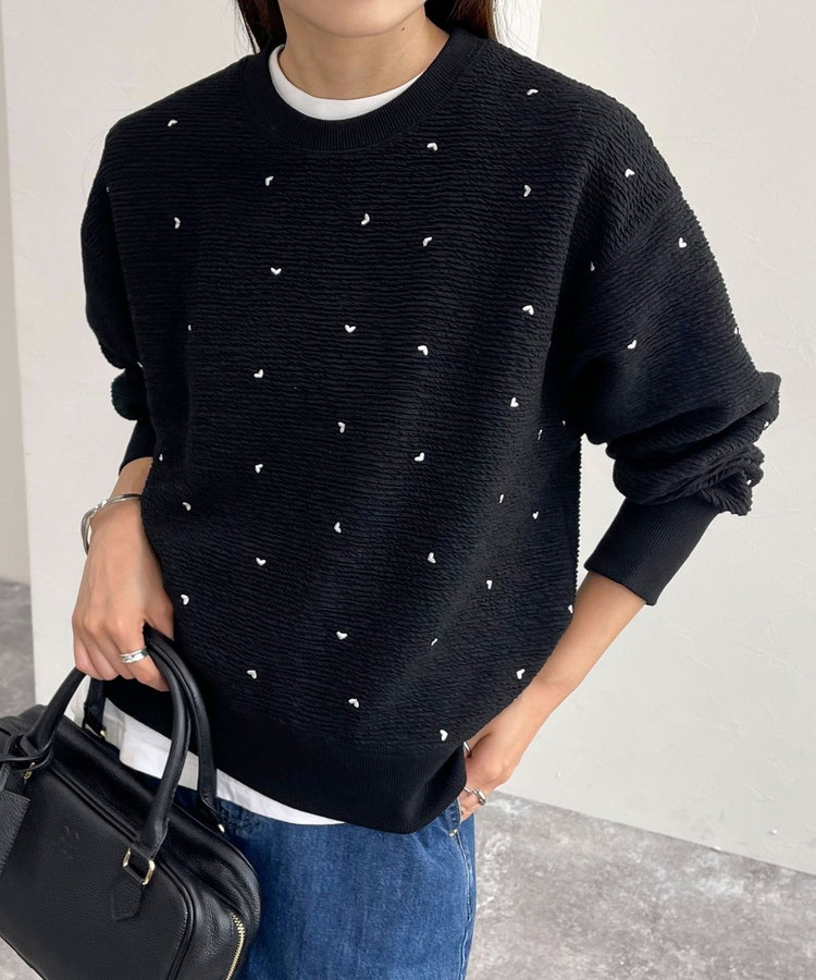 ハート刺繍スウェットプルオーバー（4-0337-6-23-005）｜fredy