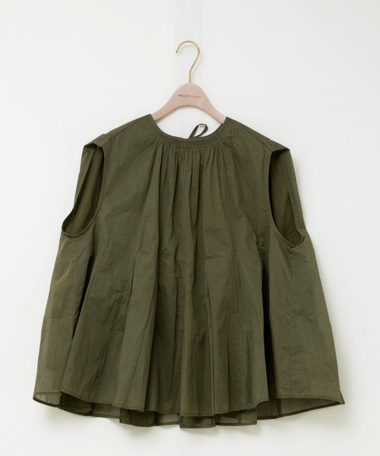 【MARILYN MOON/マリリーンムーン】sheer starched cottonブラウス