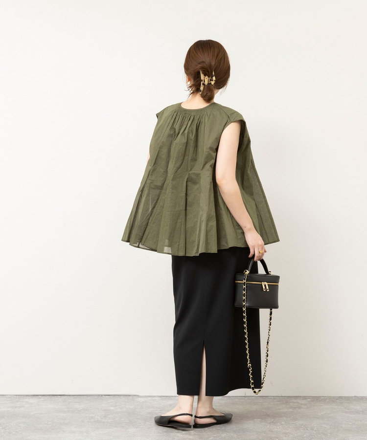 【MARILYN MOON/マリリーンムーン】sheer starched cottonブラウス