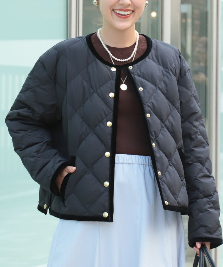 【TAION×LIMONTA】別注ベロアパイピングショートダウン