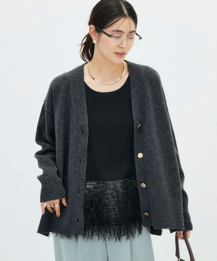 【WEB＆一部店舗限定カラーあり】MUSICゆったりVネックカーディガン