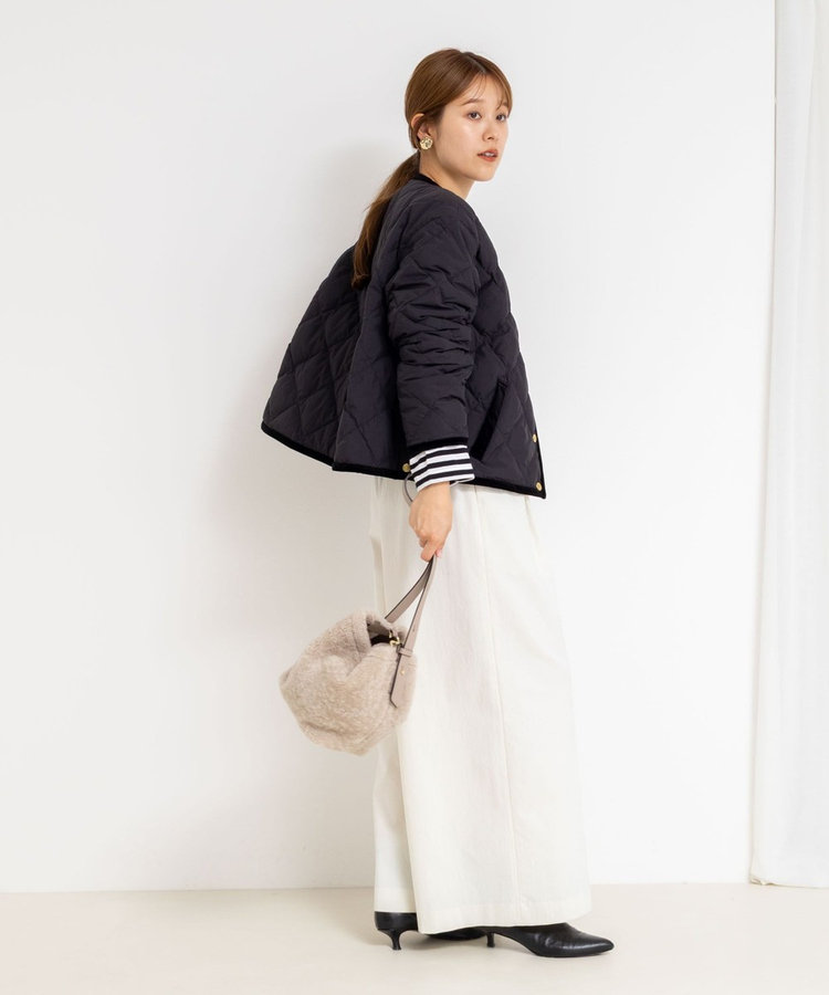 【TAION×LIMONTA】別注ベロアパイピングショートダウン