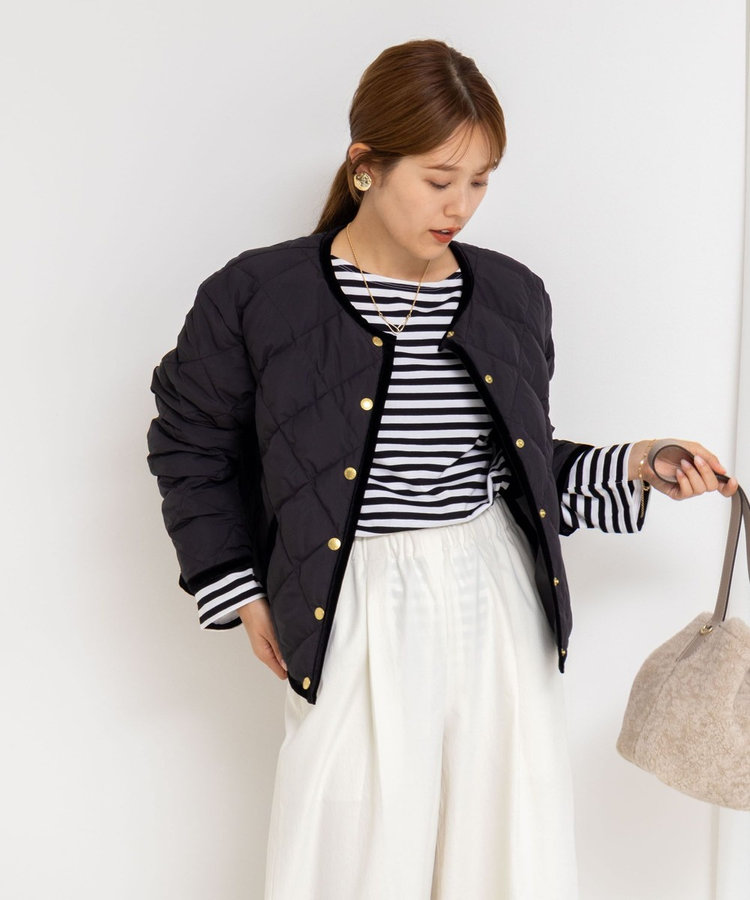 【TAION×LIMONTA】別注ベロアパイピングショートダウン