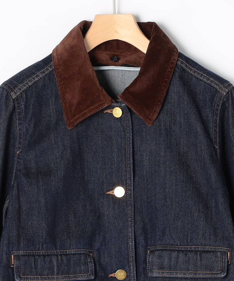 【RM denim】コーデュロイ襟2WAYフレアショート丈Gジャン