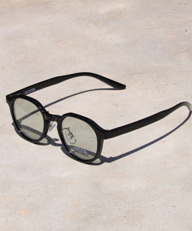 【美品】金子眼鏡 カラーレンズ サングラス 黒フレーム ボストン クラウンパント サングラス メンズ 偏光 調光 クラウンパント ボストン 伊達メガネ