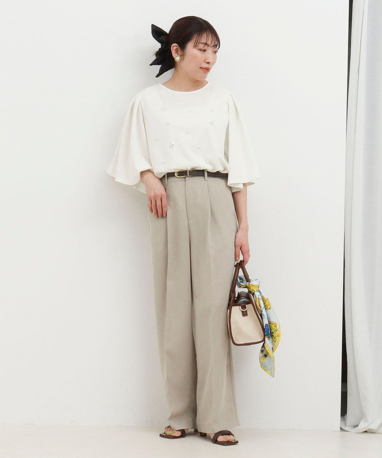 《セットアップ対応》【UVカット・接触冷感】ライトツイルセミワイドパンツ