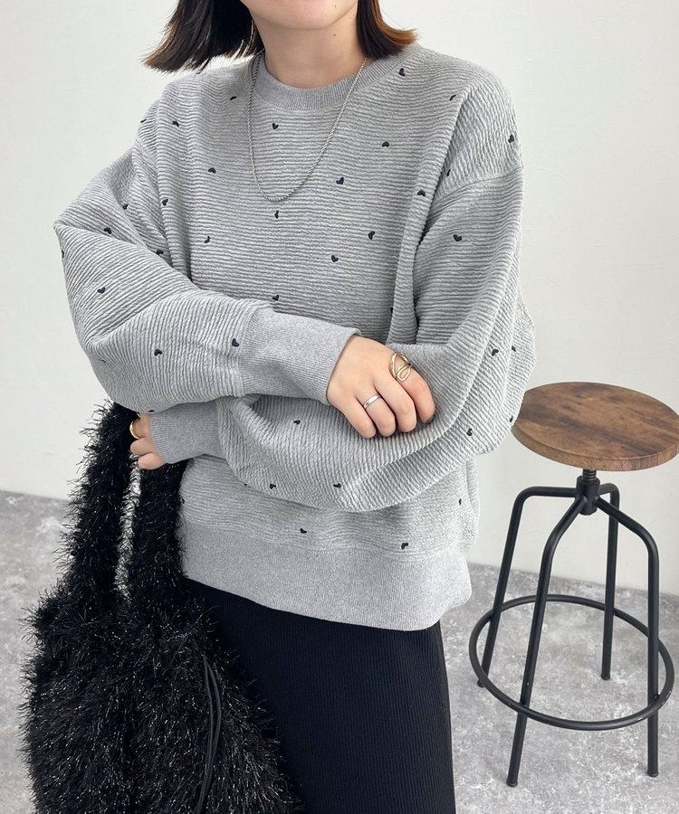 ハート刺繍スウェットプルオーバー（4-0337-6-23-005）｜fredy