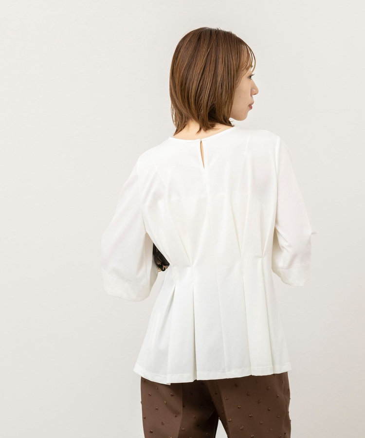 《接触冷感/UVカット》ウォッシャブルハイスペックジャージペプラムプルオーバー