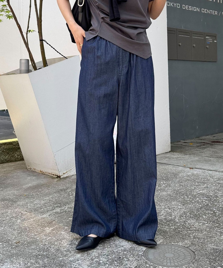 ライトオンスギャザーデニムパンツ