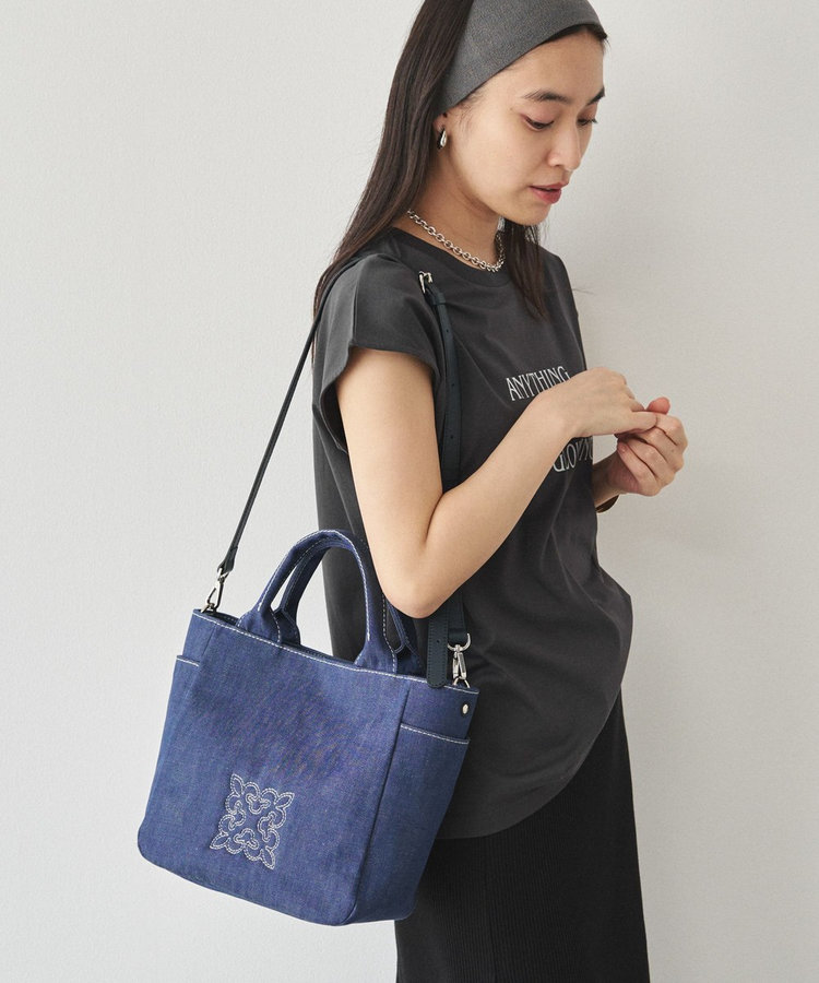刺繍モノグラム】デニム2WAYトートバッグ（CE-1772）（RUZ1062121A0001