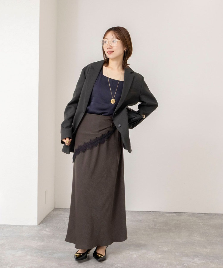 【PR阿部☆別注】《抗ピリング/ストレッチ》ウォッシャブルダブルクロスオーバージャケット