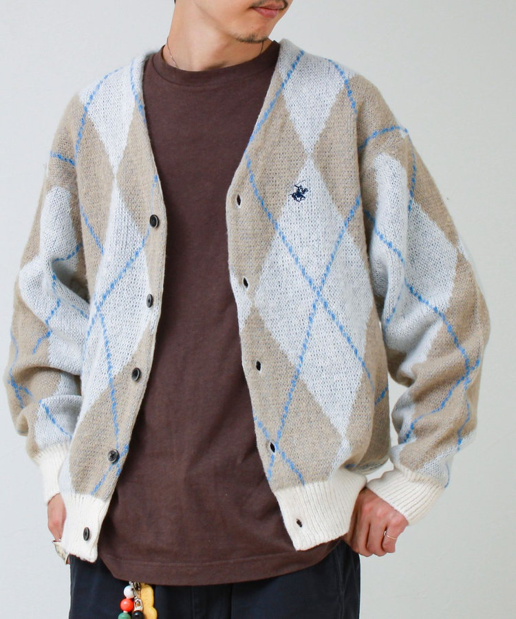 【実績品番/UNISEX】【BHPC】モヘヤタッチニットカーディガン