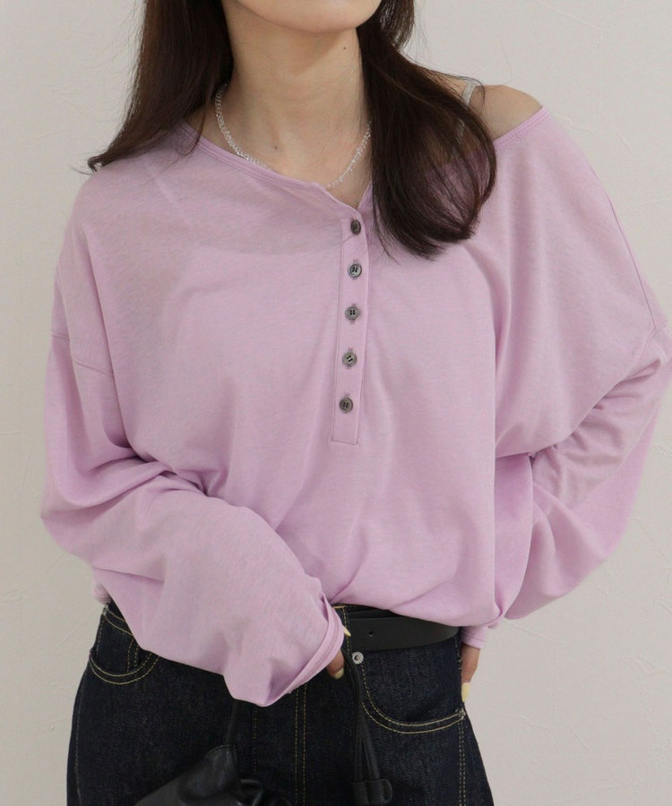 ヘンリー2WAYルーズロンTシャツ