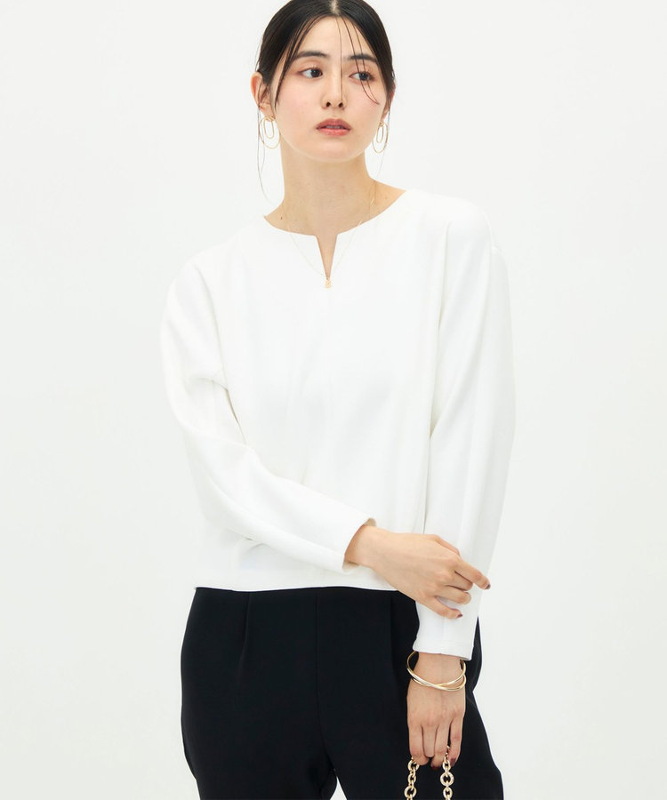 《UVカット/接触冷感/セットアップ対応》ウォッシャブルダンボールキーネックプルオーバー