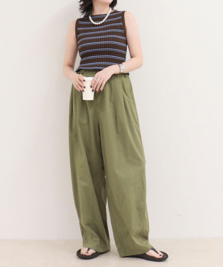 ［WEB限定 SPECIAL SALE！］ボーダーリブニットノースリーブプルオーバー