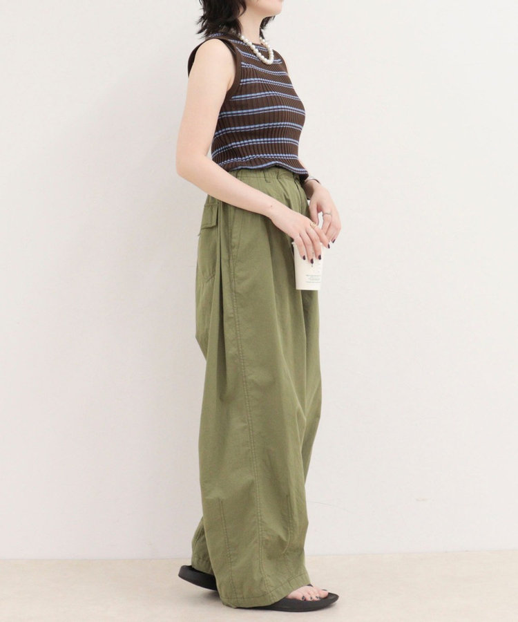 ［WEB限定 SPECIAL SALE！］ボーダーリブニットノースリーブプルオーバー