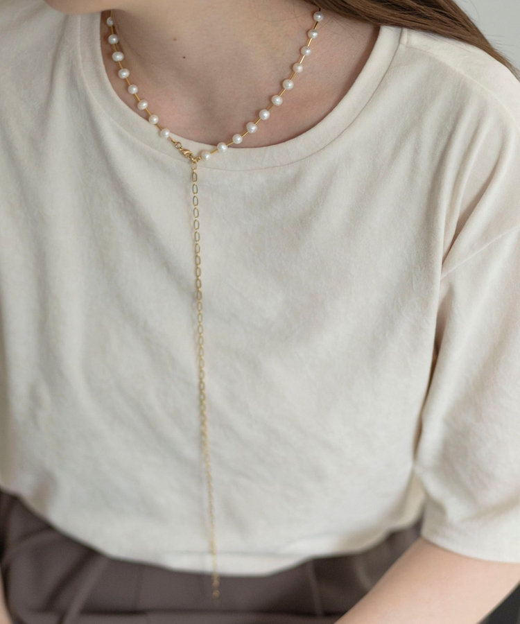 【grâce grace/グラスグラス】【WEB STAFF守屋☆】パイプ淡水パールネックレス