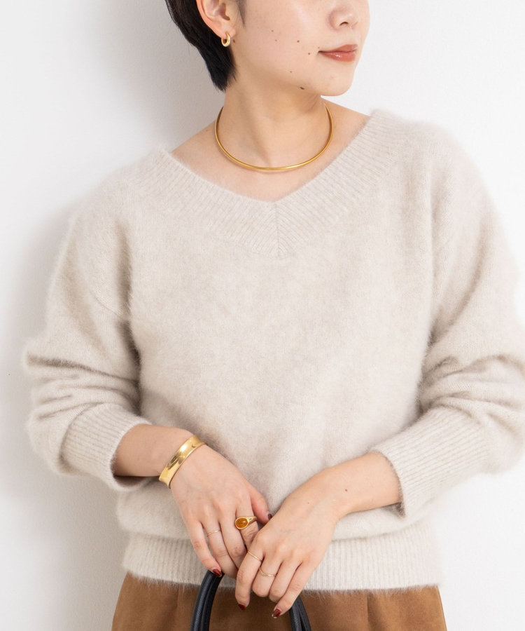 【NOLLEY'S】ヘアリーモックネックプルオーバーニット NOLLEY'S ニット ヘアリーモックネックプルオーバーニット