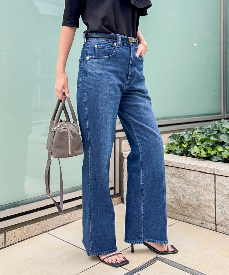 《5サイズ展開》【RM denim】センタープレス裾デザインデニム