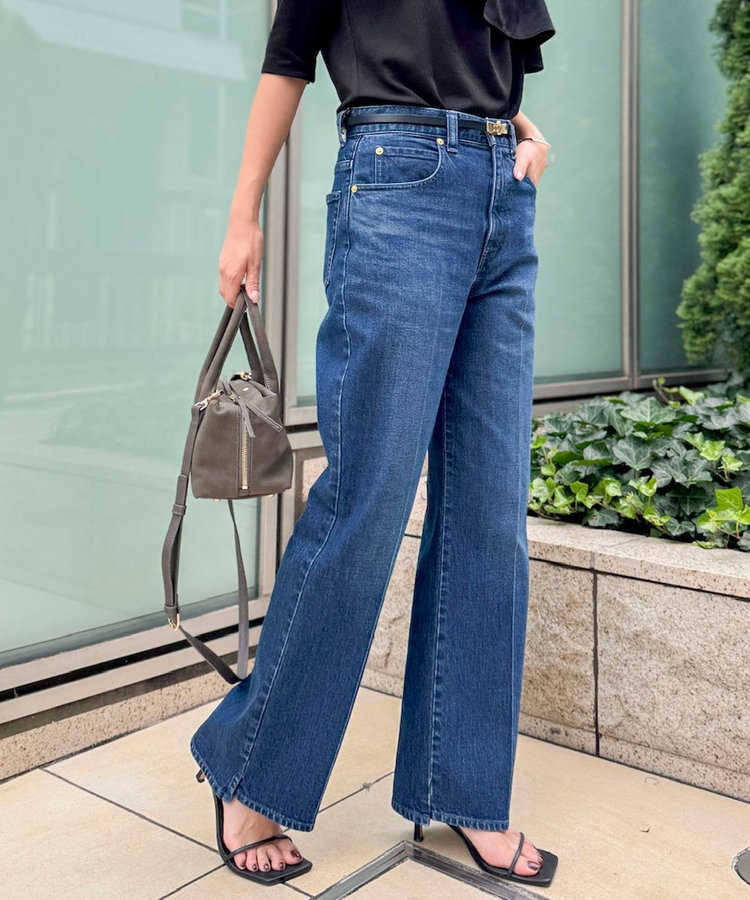《5サイズ展開》【RM denim】センタープレス裾デザインデニム