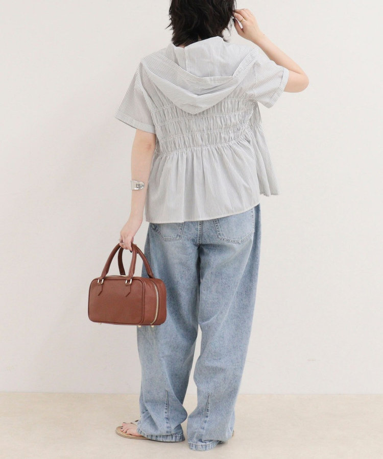 ［WEB限定 SPECIAL SALE！］シャーリングフーディシャツブラウス