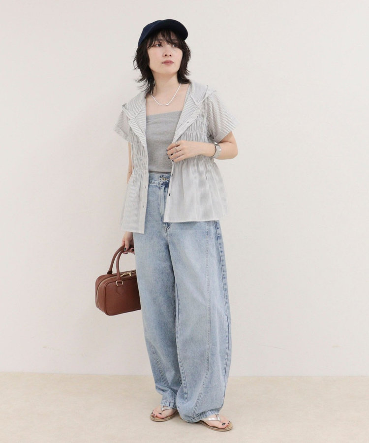 ［WEB限定 SPECIAL SALE！］シャーリングフーディシャツブラウス
