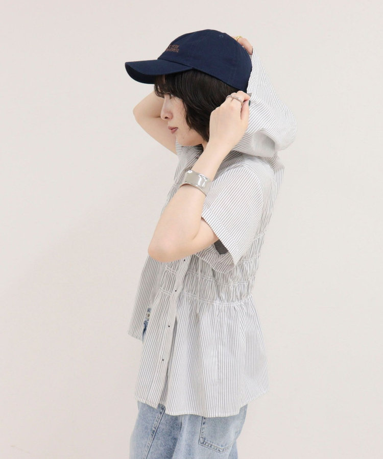 ［WEB限定 SPECIAL SALE！］シャーリングフーディシャツブラウス