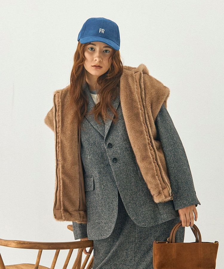 会員限定 BLACK FRIDAY対象］フェイクファーフードベスト（5-0021-6-24