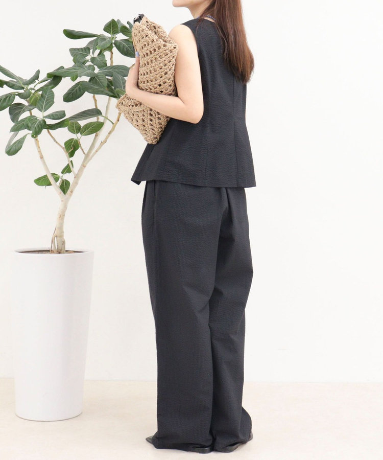 ［WEB限定 SPECIAL SALE！］《セットアップ対応》ギンガム/無地ジレブラウス
