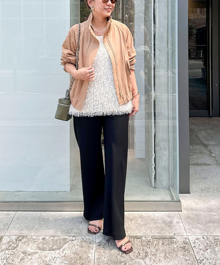 【NOLLEY’S mgr.松葉☆別注サイズ・一部WEB限定カラーアイテム】《セットアップ対応》ウォッシャブルツイルバイヤス美脚パンツ