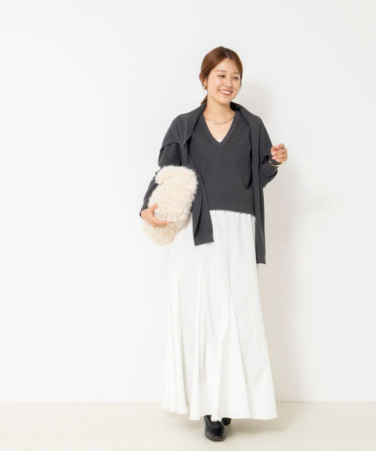 【 SHOP PRESS二見別注カラー】レイヤードピース付きVネックプルオーバー