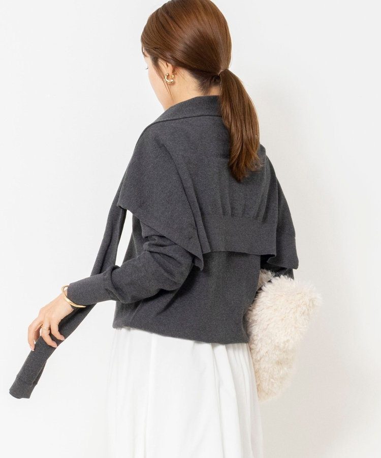【 SHOP PRESS二見別注カラー】レイヤードピース付きVネックプルオーバー
