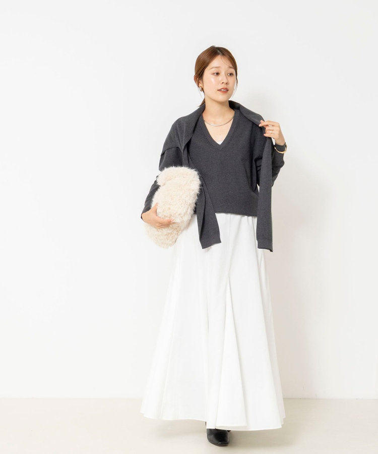 【 SHOP PRESS二見別注カラー】レイヤードピース付きVネックプルオーバー
