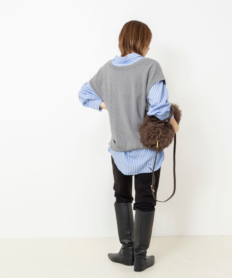 《手洗い可能》コットンストレッチ2WAYニットベスト