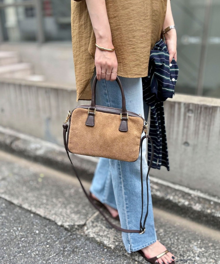 NOLLEY’S コーデュロイスエードミニボストンバッグ