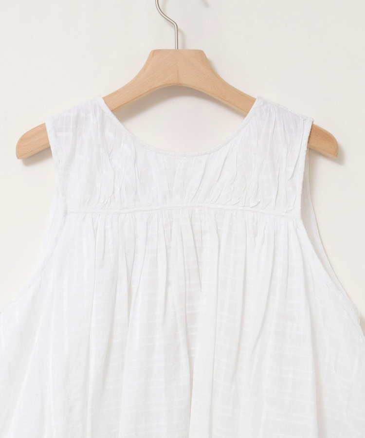 【MARILYN MOON/マリリーンムーン】sheer check 2way gathered blouse