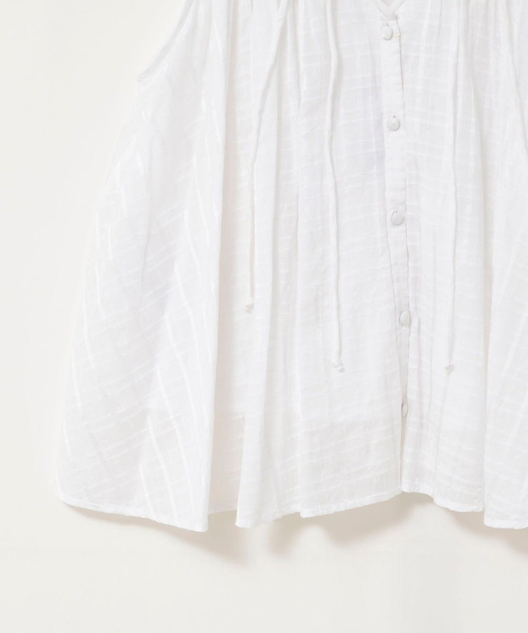 【MARILYN MOON/マリリーンムーン】sheer check 2way gathered blouse