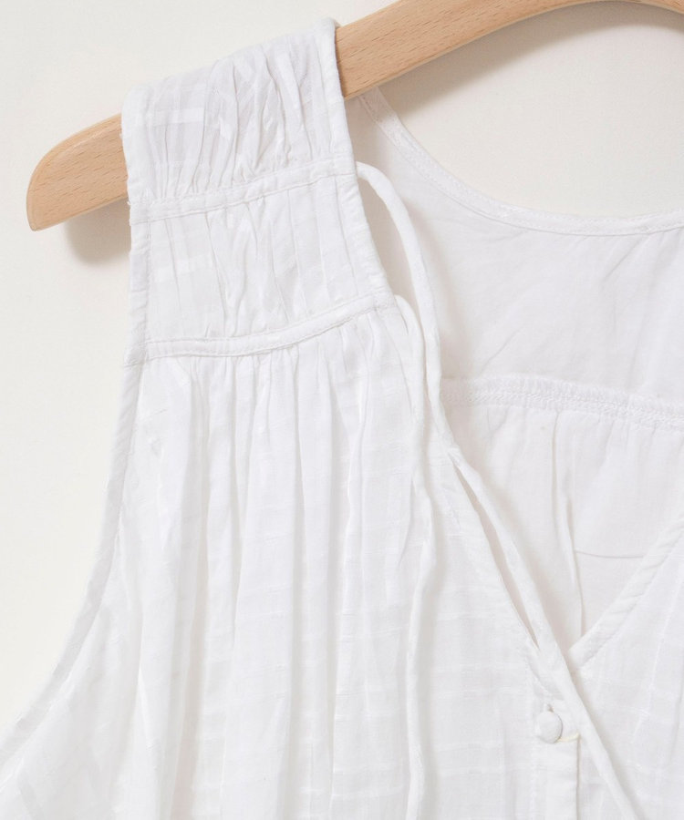 【MARILYN MOON/マリリーンムーン】sheer check 2way gathered blouse