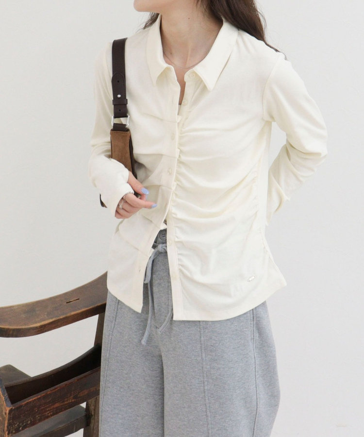 ［FREDY＆GLOSTER限定 TIME SALE！］フロントタックシャツカーディガン
