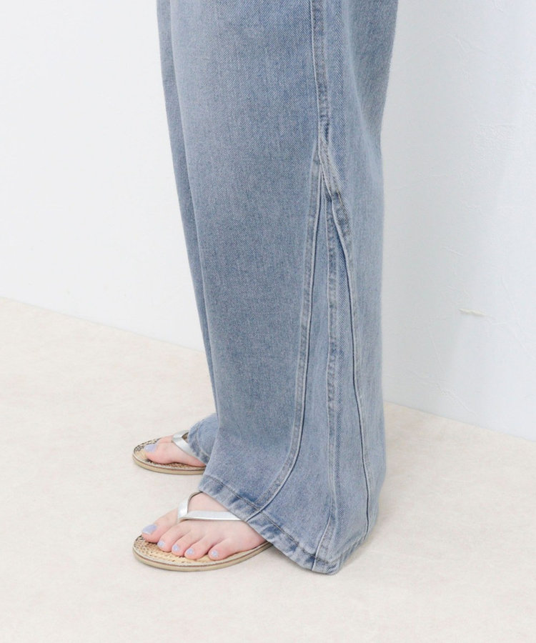 セミフレア切替デニムパンツ